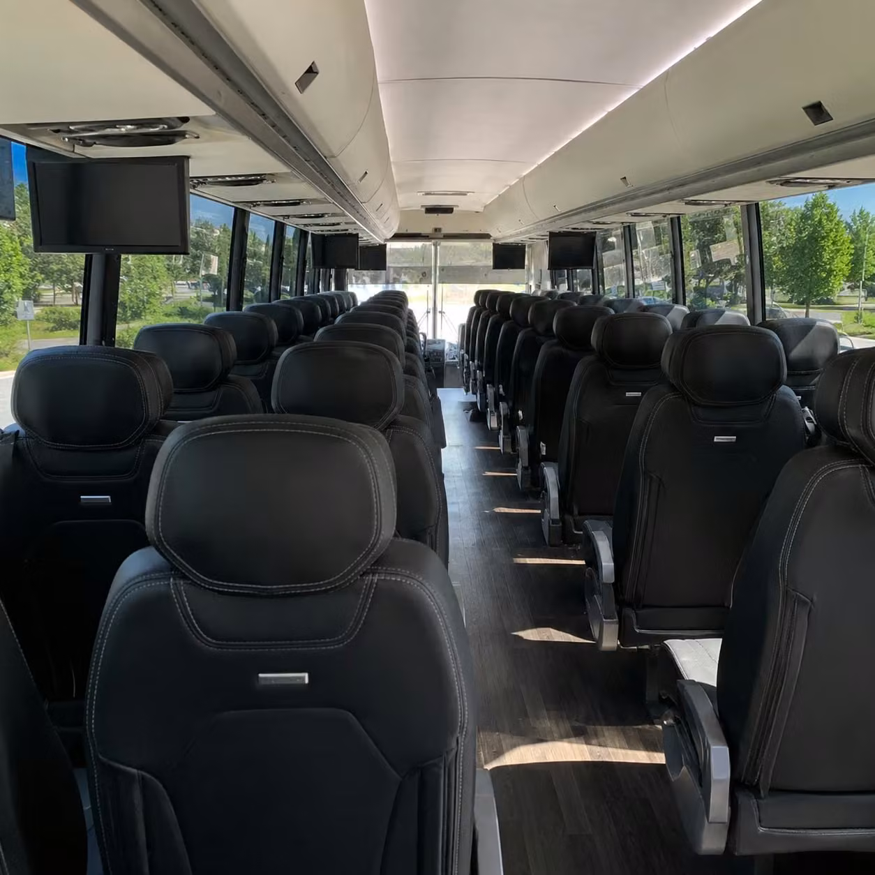 56 passenger charter bus interior